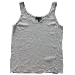Banana Republic Tank Top Large Silk Cashmere Ribbed Heathered Gray Base Layer